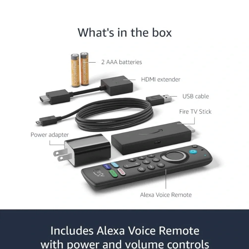 Fire TV Stick with Alexa Voice Remote includes TV controls HD streaming device